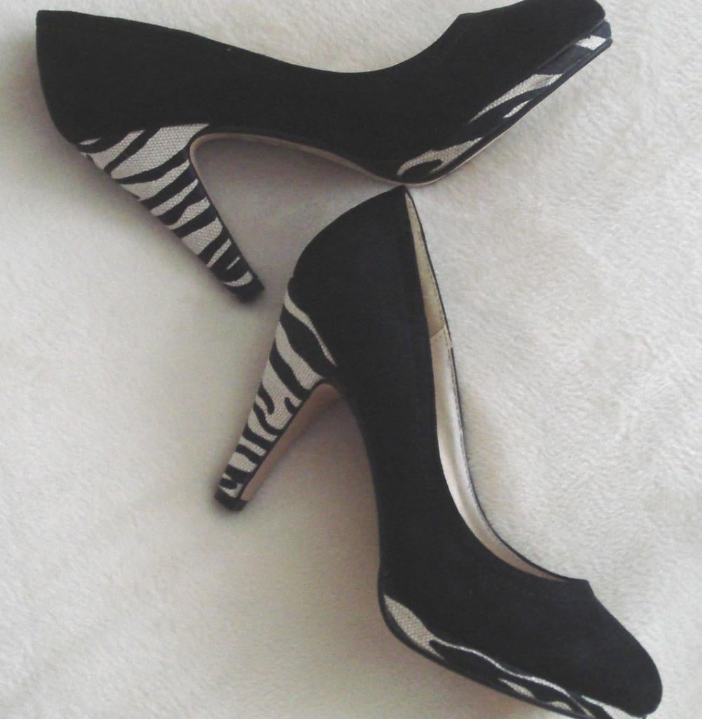 DICK BOONS 💐zwart +zebraprint pumps mt 40, Kleding | Dames, Schoenen, Pumps, Verzenden, Zwart, Zo goed als nieuw