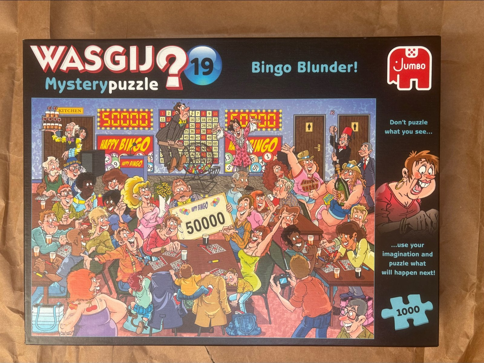 Wasgij Mystery Puzzel 19: Bingo Blunder! 1000 stukjes, Ophalen, 500 t/m 1500 stukjes, Zo goed als nieuw, Legpuzzel