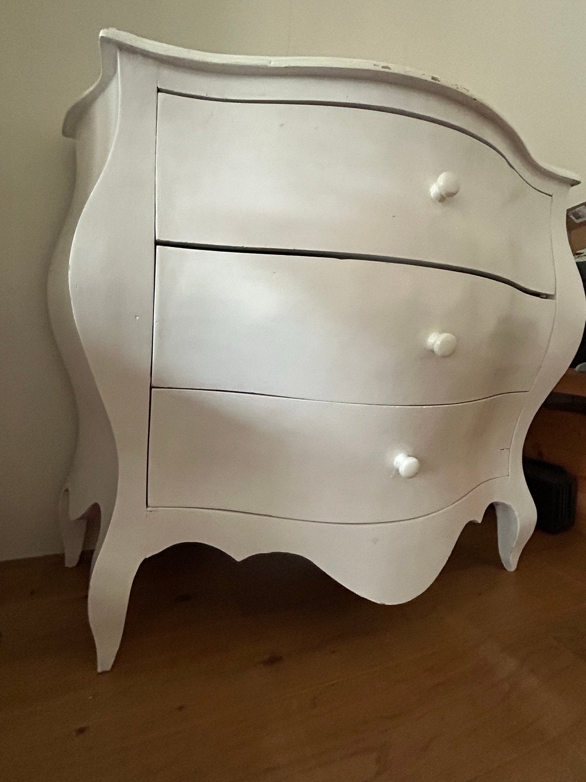 Witte buik kast/ ladenkast met 3 lades - Barok stijl, Ophalen, Gebruikt, Barok, 100 tot 150 cm