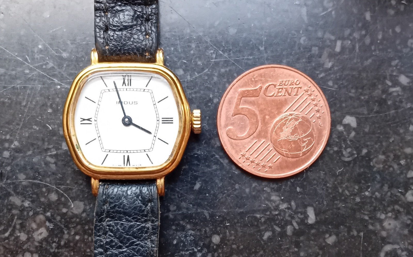 Vintage Indus horloge dames Zwitsers, Verzenden, Gebruikt, Leer, Overige merken