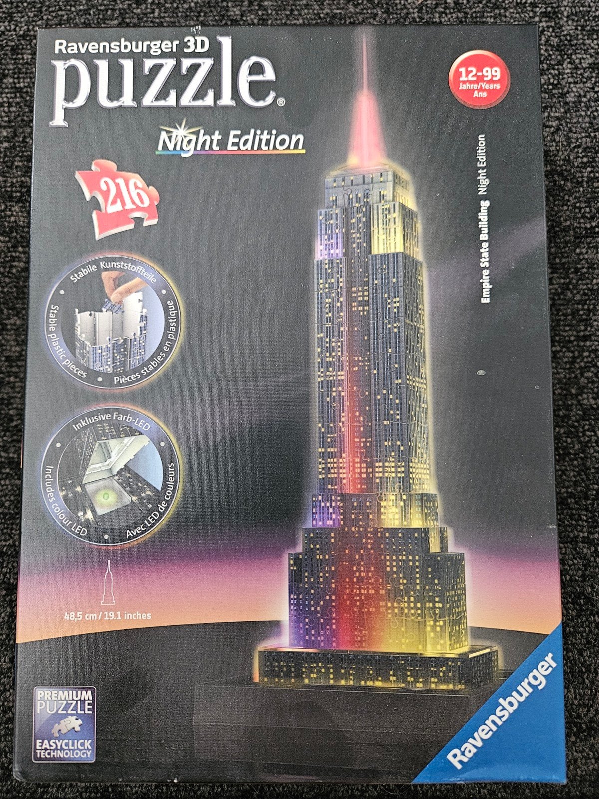 Ravensburger 3D Empire State Building Night Edition, NIEUW!, Ophalen of Verzenden, Meer dan 50 stukjes, Zo goed als nieuw, 6 jaar of ouder