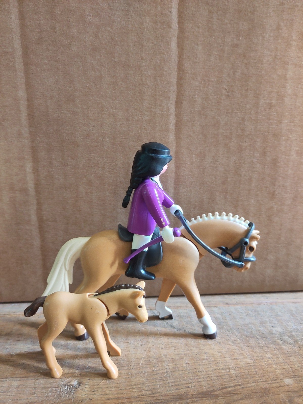 Playmobil paard met veulen en ruiter, Ophalen of Verzenden, Gebruikt, Jongen of Meisje