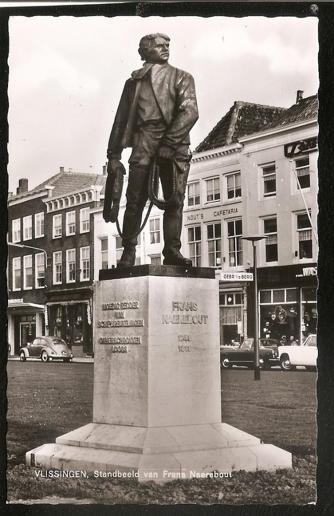 Vlissingen, Standbeeld van Frans Naerebout, Ophalen of Verzenden, 1960 tot 1980, Gelopen, Zeeland