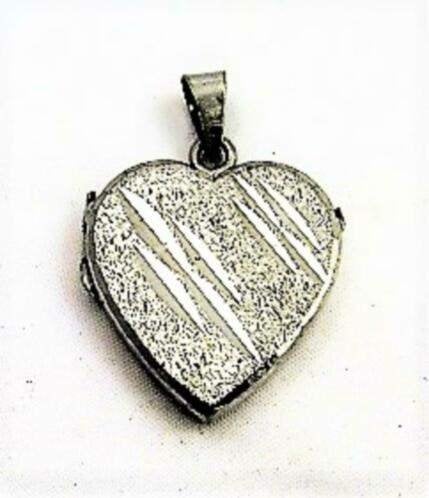 Medaillon hart voor 2 foto's, 835 MED, midcentury (6607-630), Ophalen, Zo goed als nieuw, Hart, Zilver