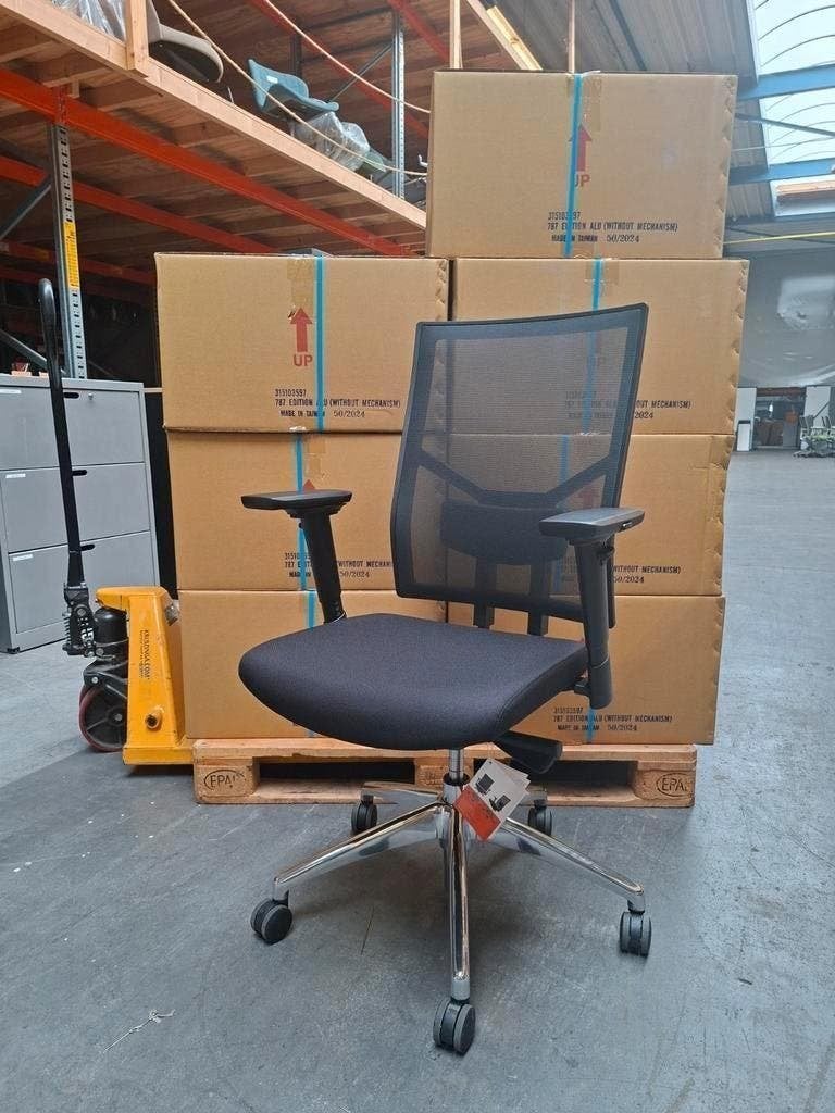 787 Edition rug in mesh bureaustoelenl  NEN 1335 RESTPARTIJ, -, Zwart, -, Nieuw