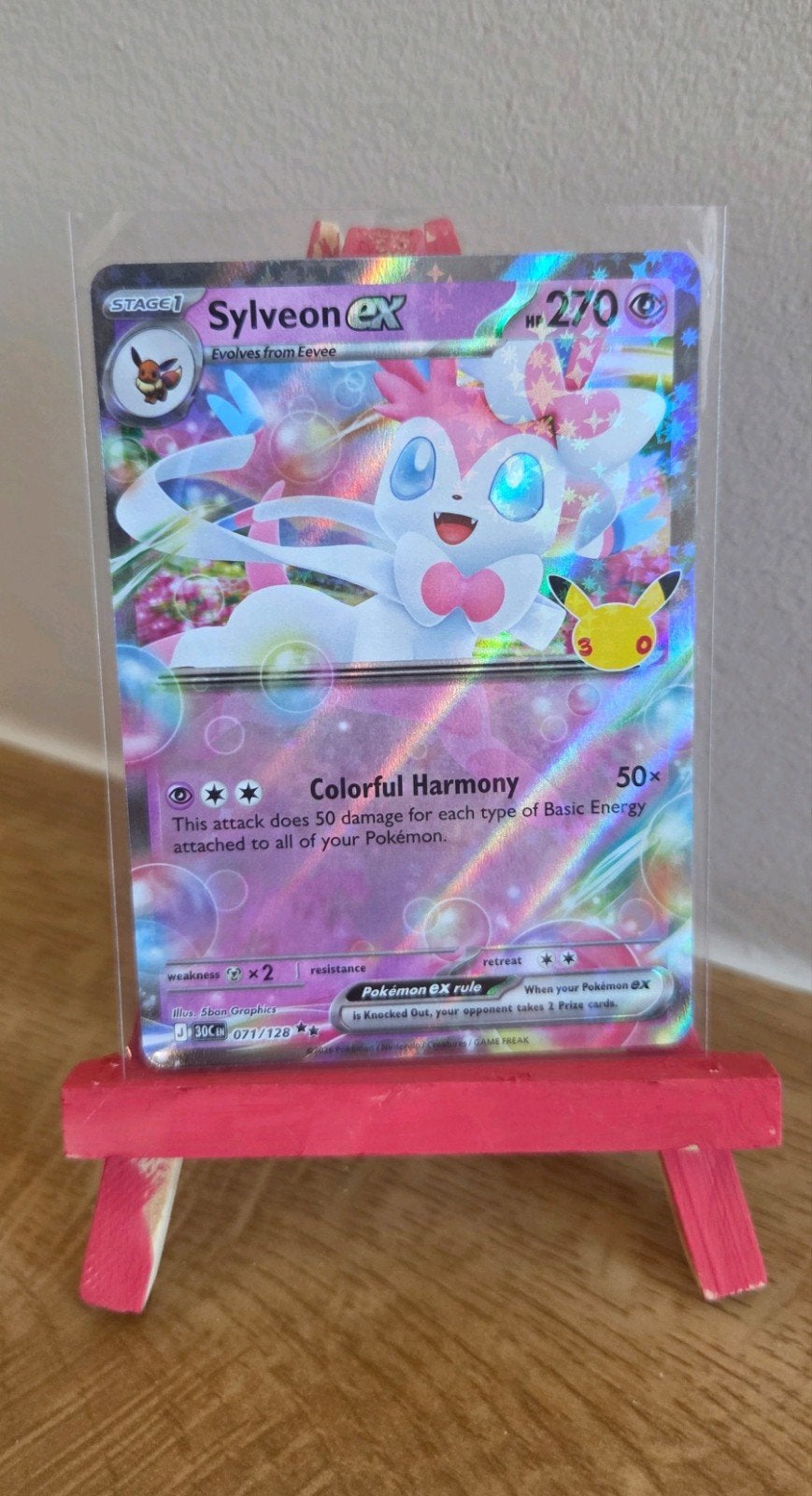 Sylveon EX Pokémon Kaart - Zeldzaam en in Topstaat, Ophalen, Zo goed als nieuw, Losse kaart, Foil