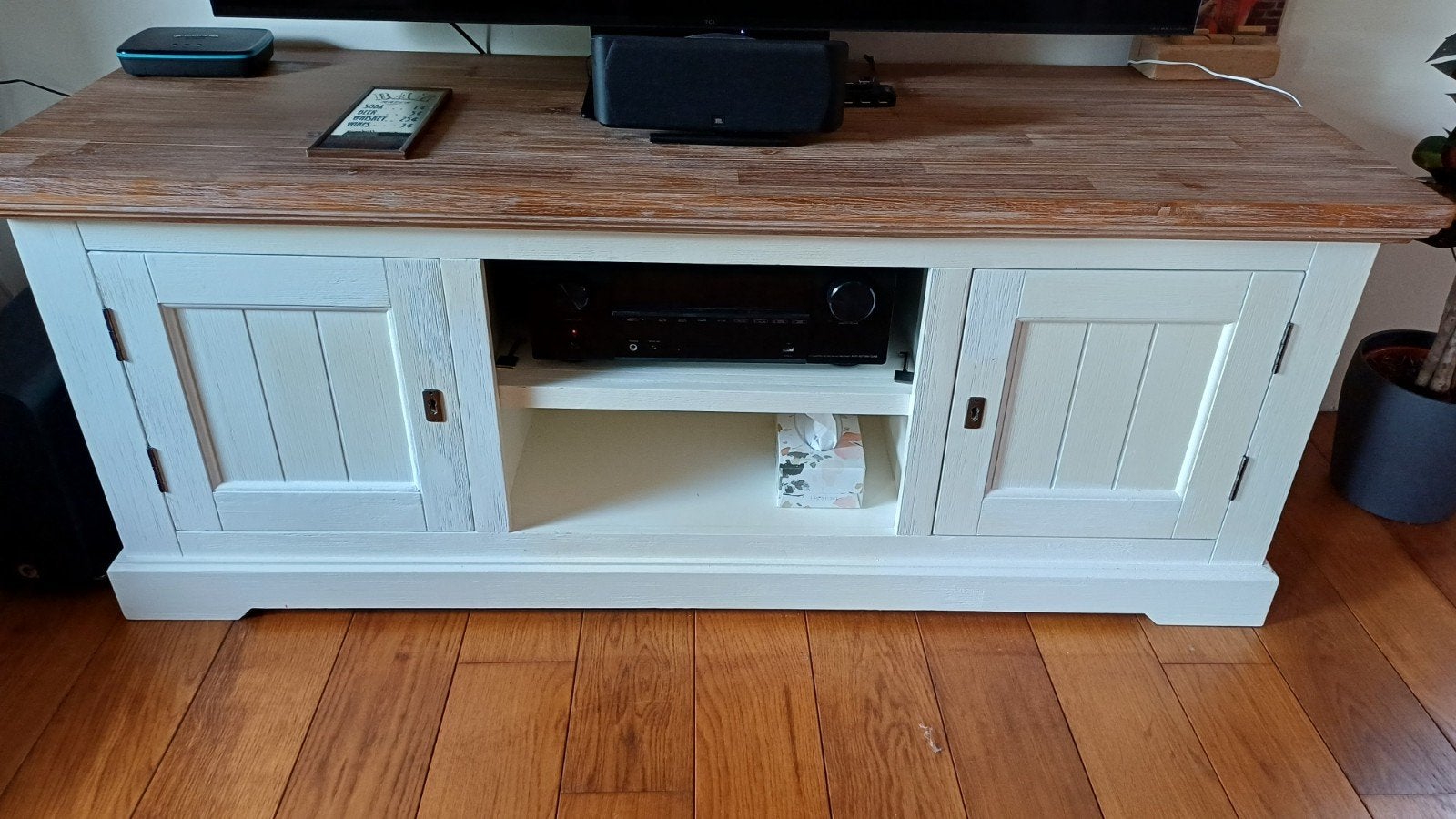 Wit tv-meubel hout - gratis af te halen, Ophalen, Gebruikt, 150 tot 200 cm, Minder dan 100 cm