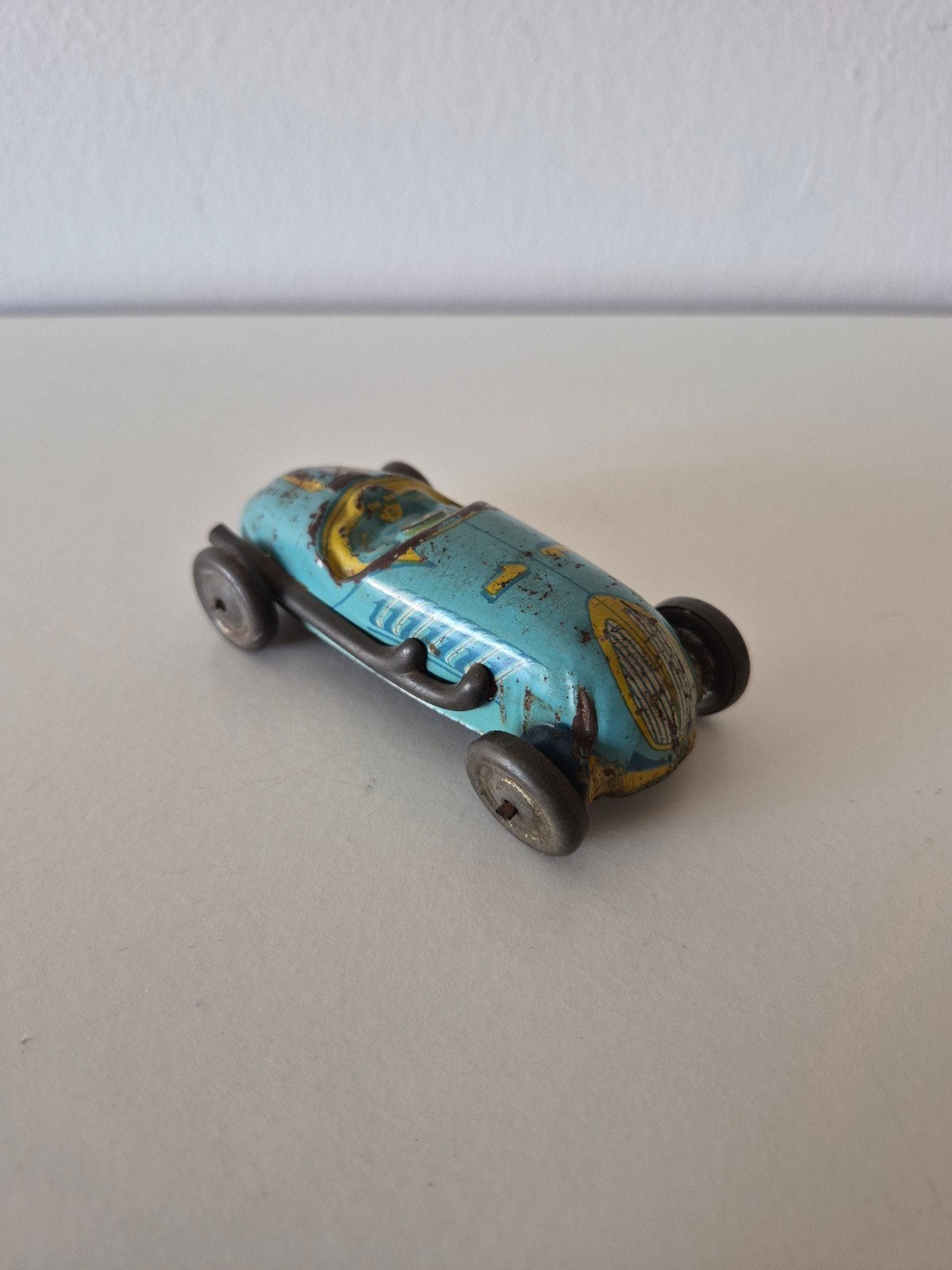 Vintage blikken raceauto - Speelgoed, Antiek en Kunst, Ophalen of Verzenden