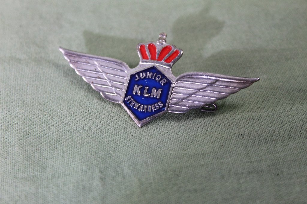 Vintage KLM Junior Stewardess Speldje, Ophalen of Verzenden, Gebruikt, Transport, Speldje of Pin