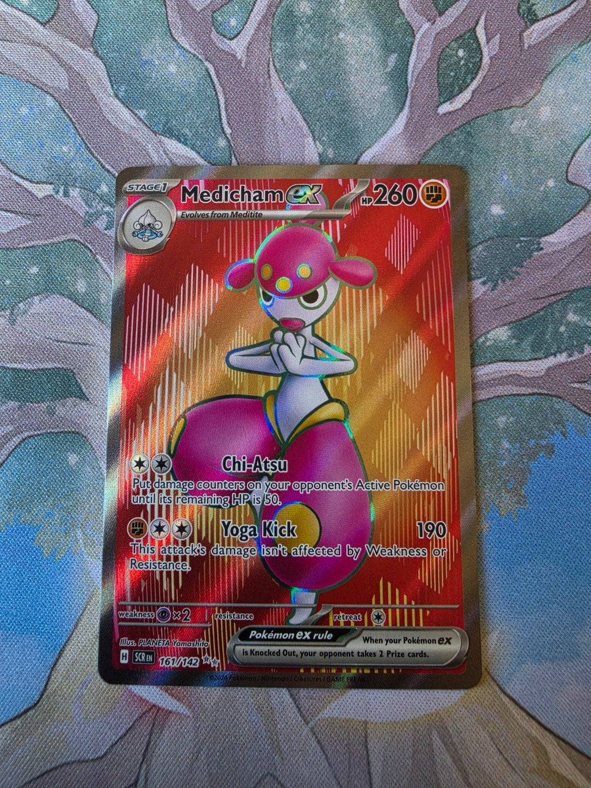 Pokemon Stellar crown medicham ex full art 161/142, Ophalen of Verzenden, Nieuw, Losse kaart, Foil
