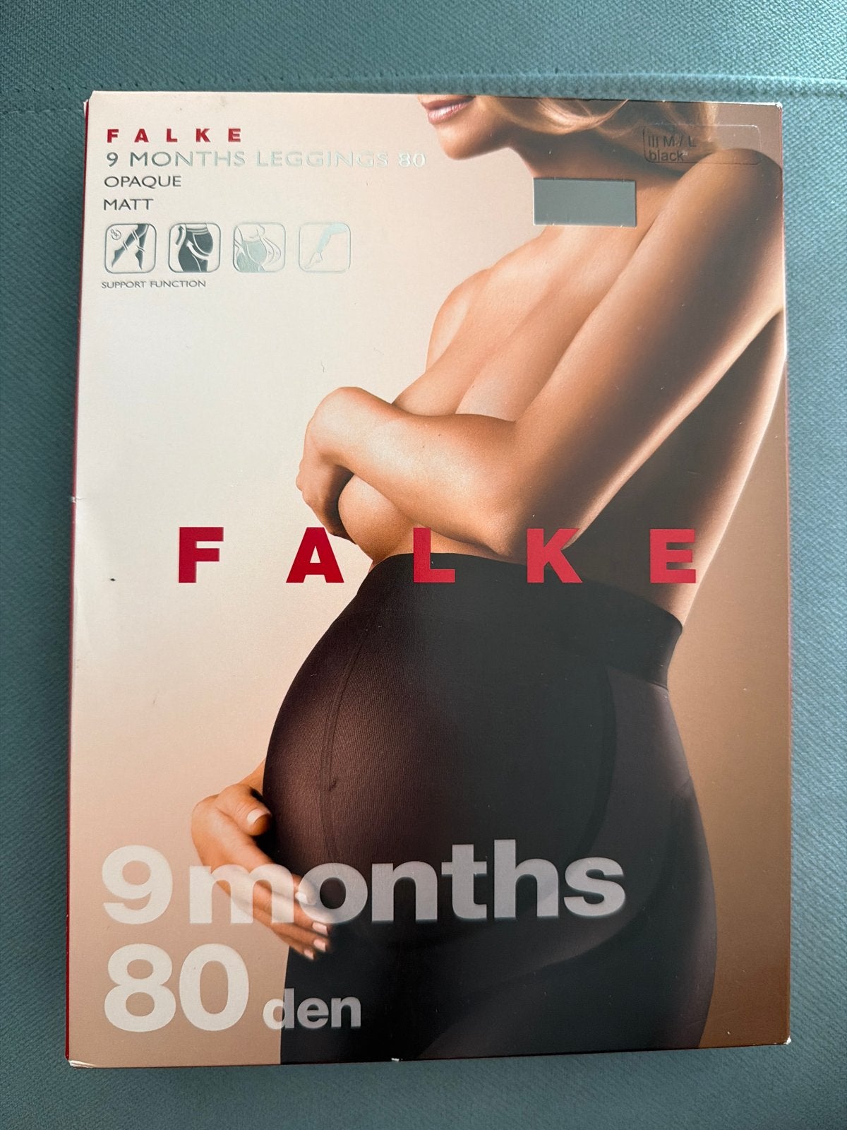 Falke 9 Months Legging 80 Den Opaque Matt Zwart M/L NIEUW!, Legging, Zwart, Nieuw, Maat 40/42 (M)