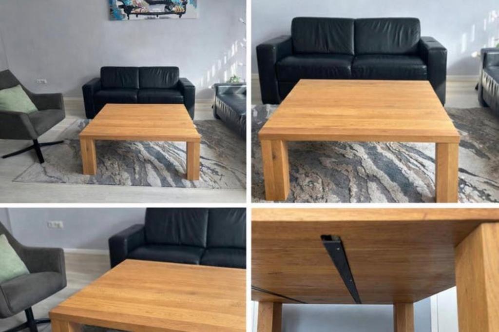 Massief Salontafel | eiken | Koffietafel ️ Nieuw, Huis en Inrichting, Tafels | Salontafels, Ophalen, Zo goed als nieuw