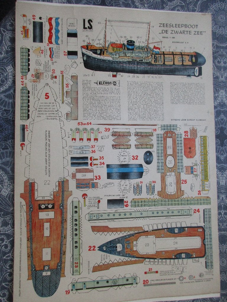 LS Bouwplaat boot 'De Zwarte Zee' / Slot "De Sproketorens", Ophalen of Verzenden, Nieuw, 1:144 of kleiner