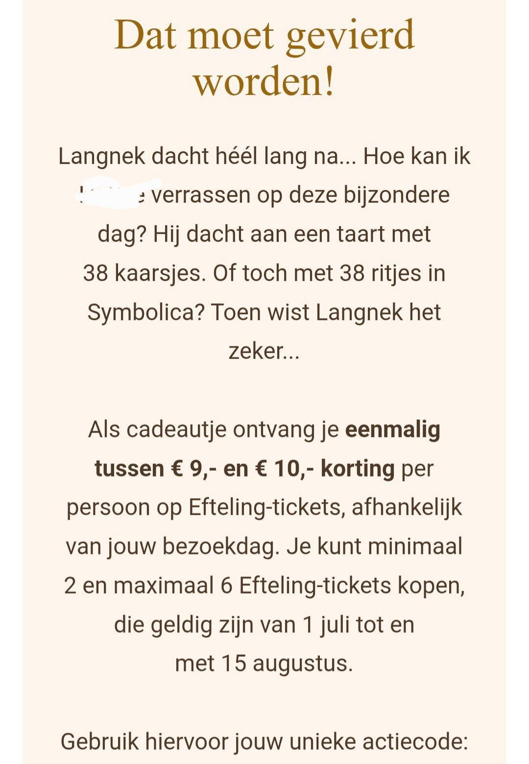 Korting Efteling, Tickets en Kaartjes, Eén persoon, Kortingskaart