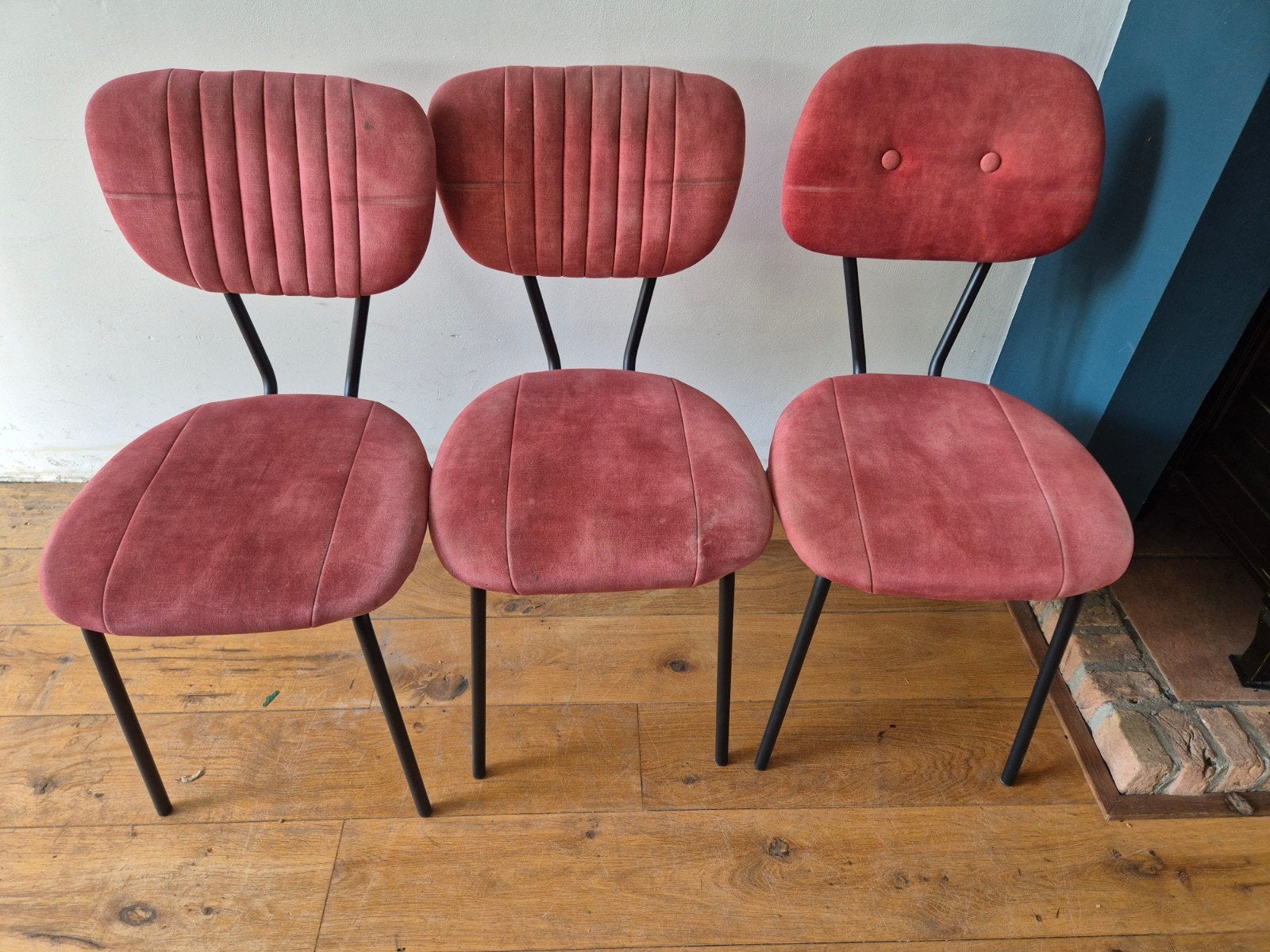 Set van 3 stoelen - oud roze fluweel, Ophalen