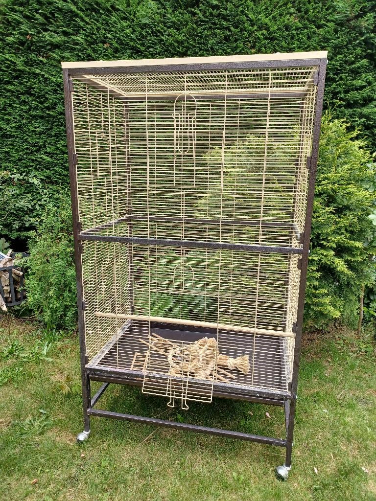 Vogelkooi (Keddoc), antraciet, Ophalen, Gebruikt, Metaal, Vogelkooi