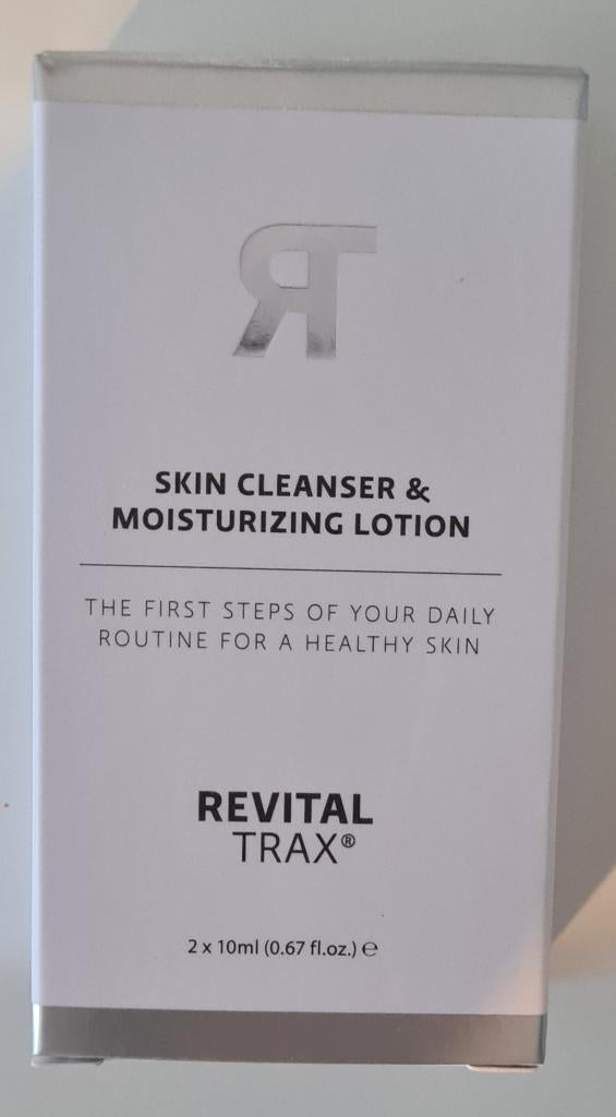 Revitaltrax Skin Cleanser + Moisturizing Lotion 2  10ml, Ophalen of Verzenden, Nieuw, Gehele gezicht, Reiniging