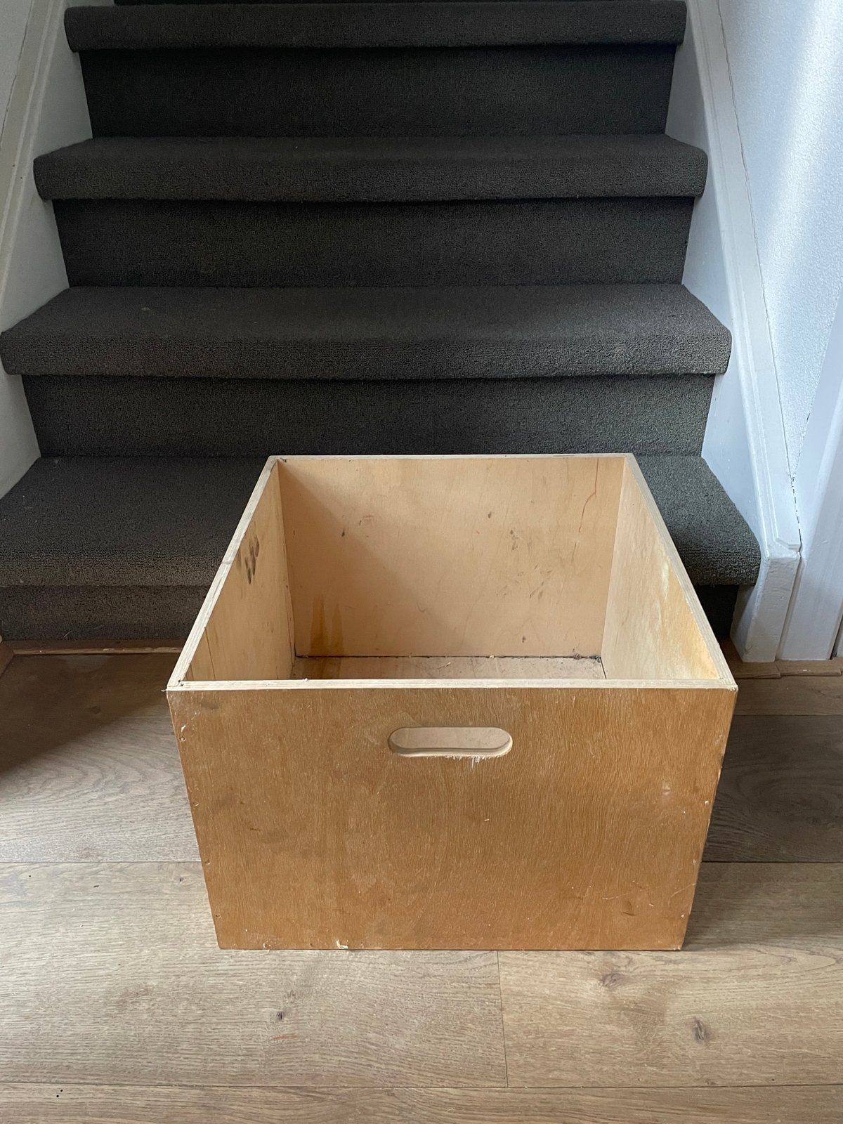 Houten opbergkist / krat met handvat, Ophalen, Gebruikt, 50 tot 100 cm, Minder dan 50 cm