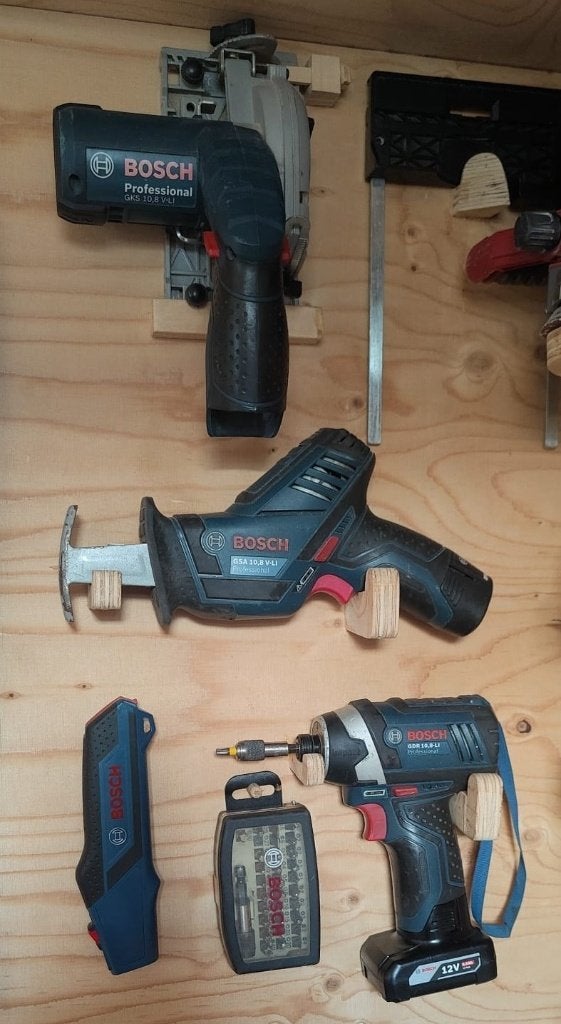 Bosch Blauw set: Cirkel, Recipro, Slags, 3x accu, koffers, Gebruikt, Cirkelzaag, 70 mm of meer, Ophalen of Verzenden