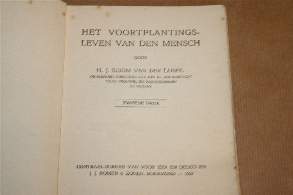 Voortplantingsleven van den Mensch — Antiek [1927], Boeken, Ophalen of Verzenden, Gelezen, Overige onderwerpen, Achtergrond en Informatie