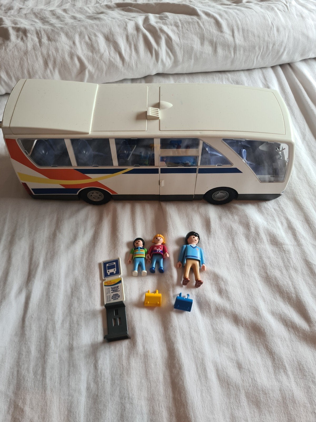 Playmobil bus met figuren en bushalte, Ophalen, Gebruikt, Complete set, Voertuig
