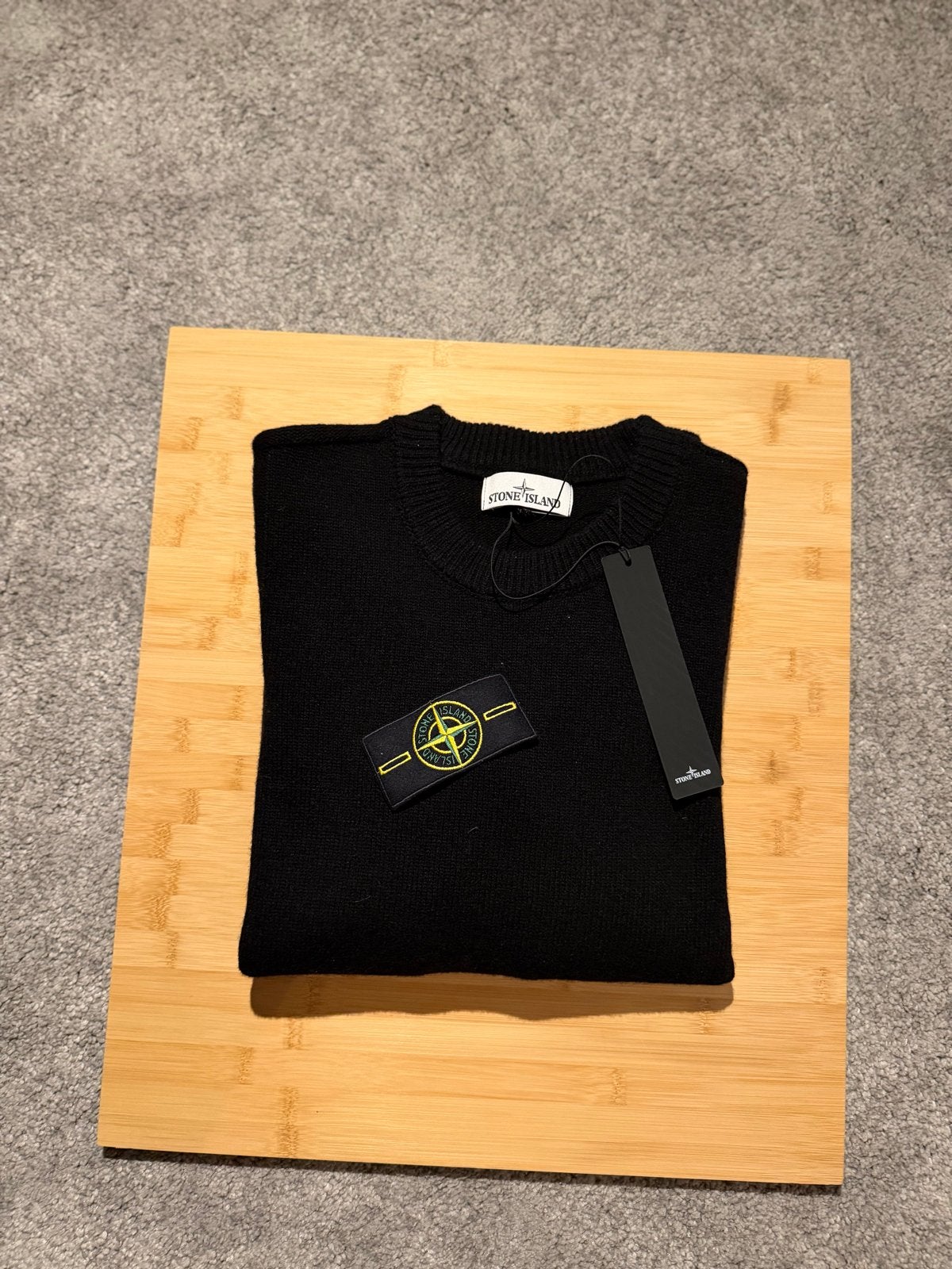 Stone Island wollen sweater zwart maat S nieuw, Ophalen of Verzenden, Nieuw, Maat 46 (S) of kleiner, Zwart