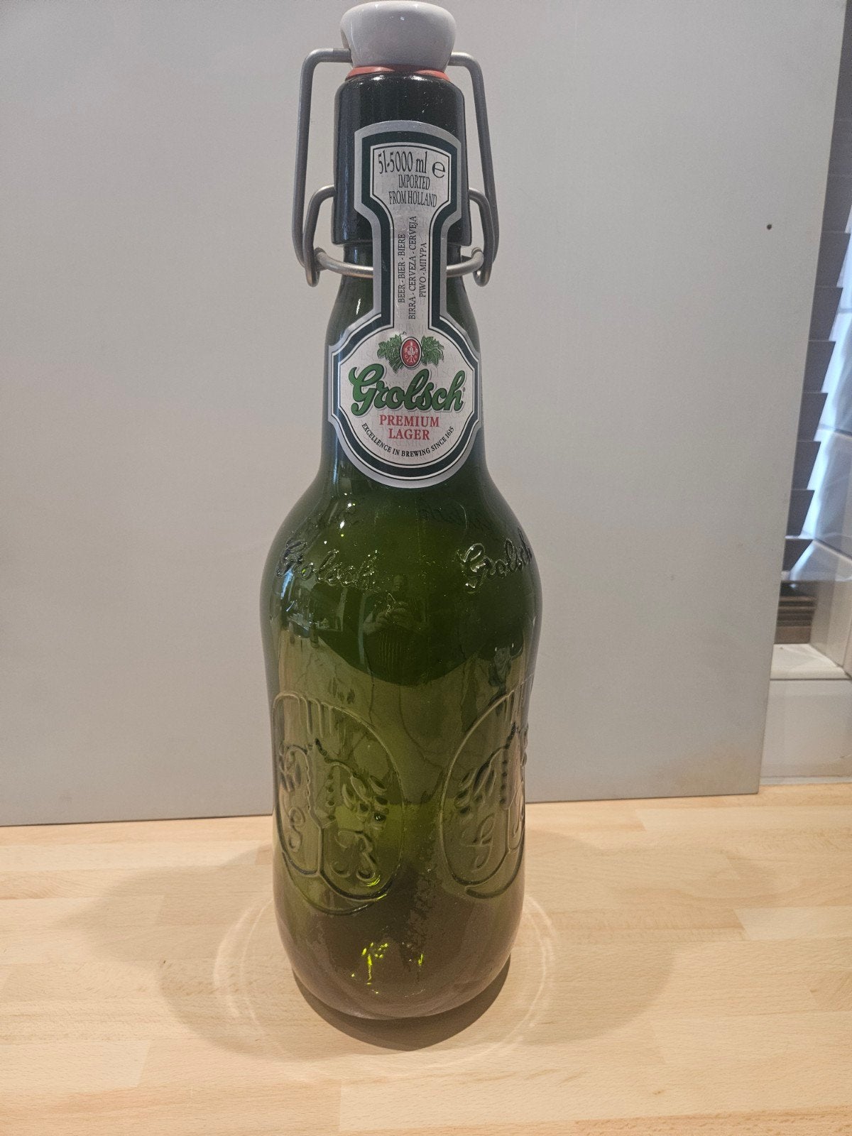 Unieke Grolsch beugelfles 5L - Promotie editie, Ophalen of Verzenden