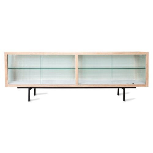 Hk living lowboard ribbed glass, dressoir, tv meubel zgan, Ophalen, 150 tot 200 cm, 25 tot 50 cm, Glas