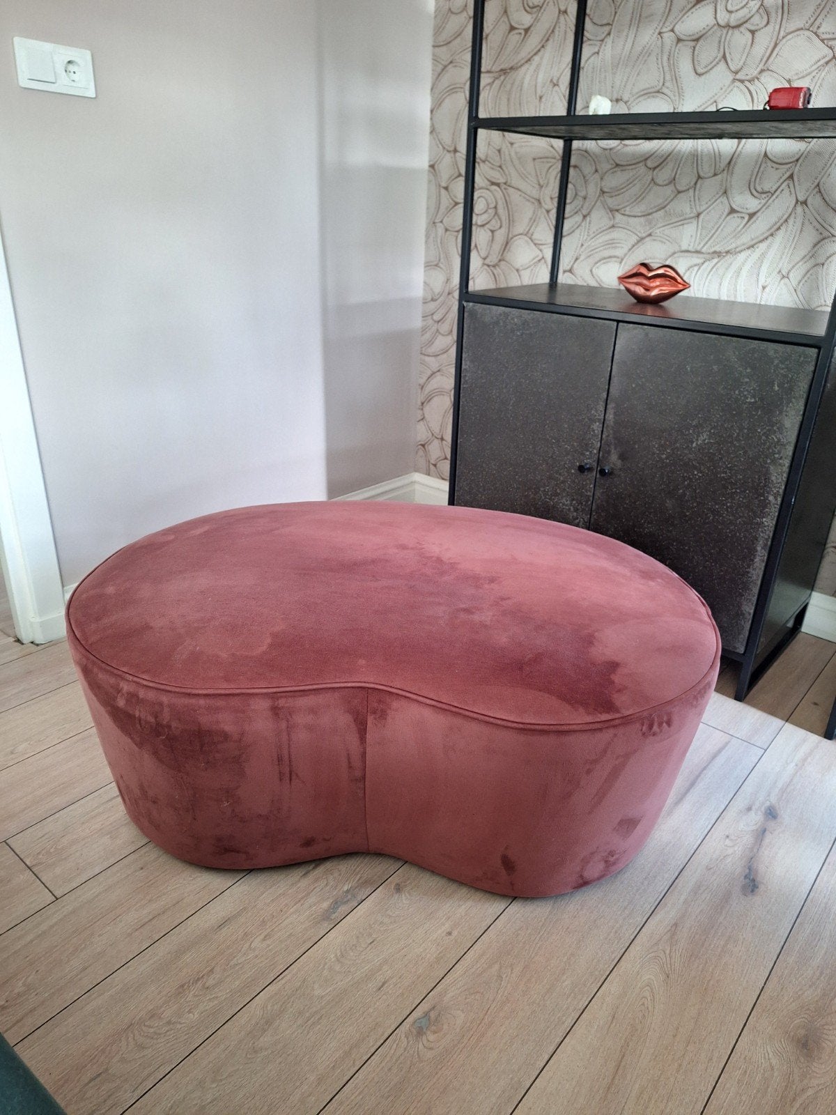 Be Pure Home poef oud roze organische vorm, Ophalen, 100 tot 125 cm, Zo goed als nieuw, 50 tot 75 cm