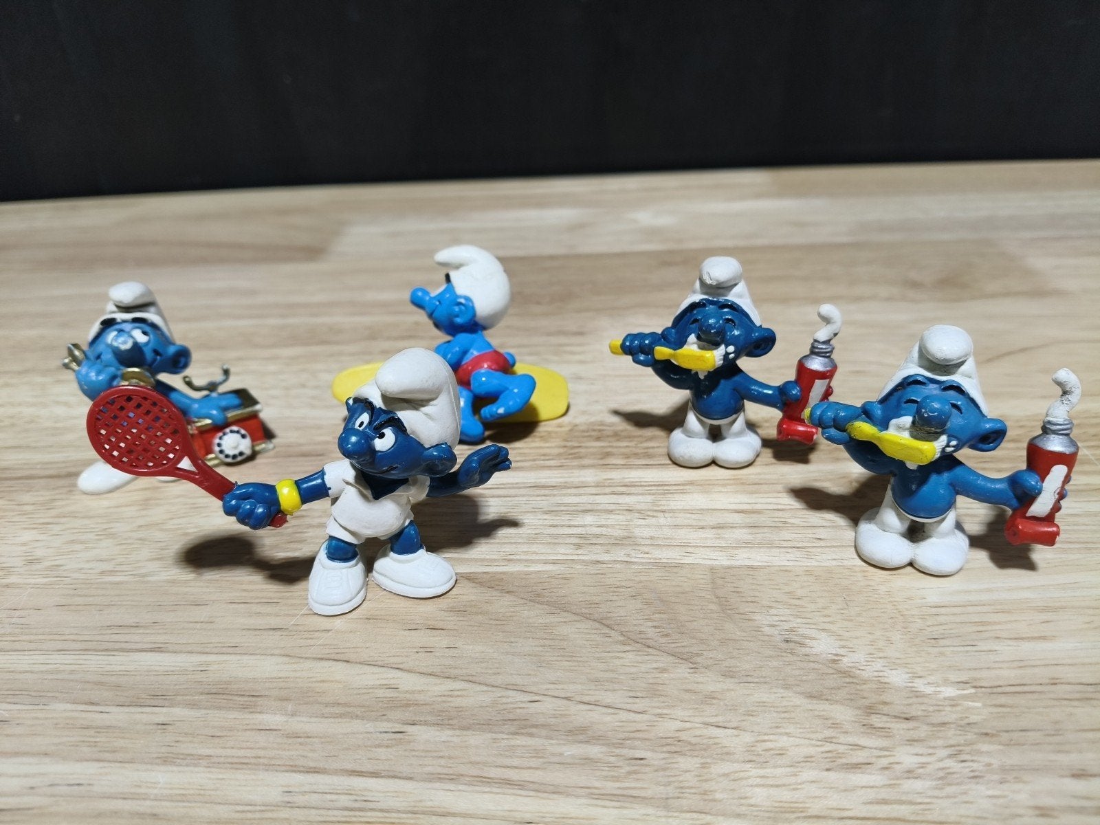 Set van 5 Vintage Smurfen – Portugese uitvoering, Ophalen, Gebruikt, Verschillende Smurfen