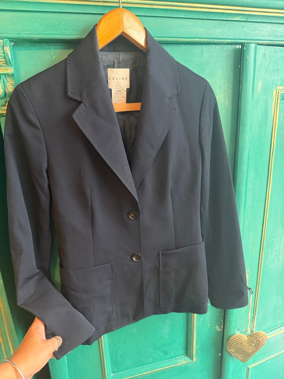 Celine Vintage Navy Blazer - FR 38 / US 6, Kleding | Dames, Maat 38/40 (M), Blauw, Ophalen of Verzenden, Jasje