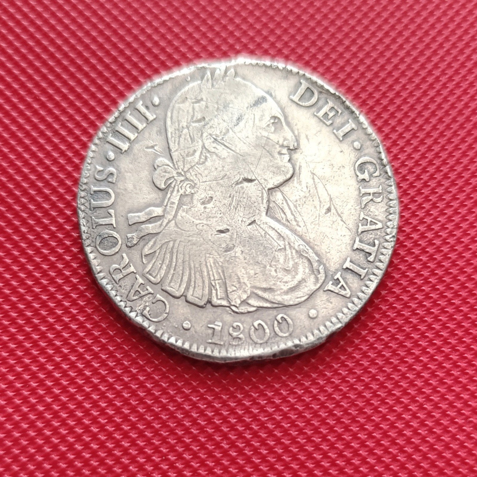 8 Reales Carlos IV chopmarked, Ophalen of Verzenden, Noord-Amerika, Losse munt, Zilver
