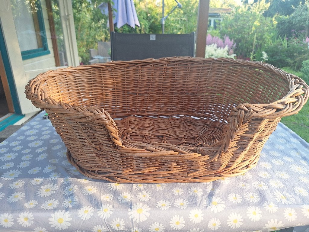 Rieten kattenmand / hondenmand 66 x 50 x H. 22 cm, Dieren en Toebehoren, Kattenmanden, Ophalen, Riet