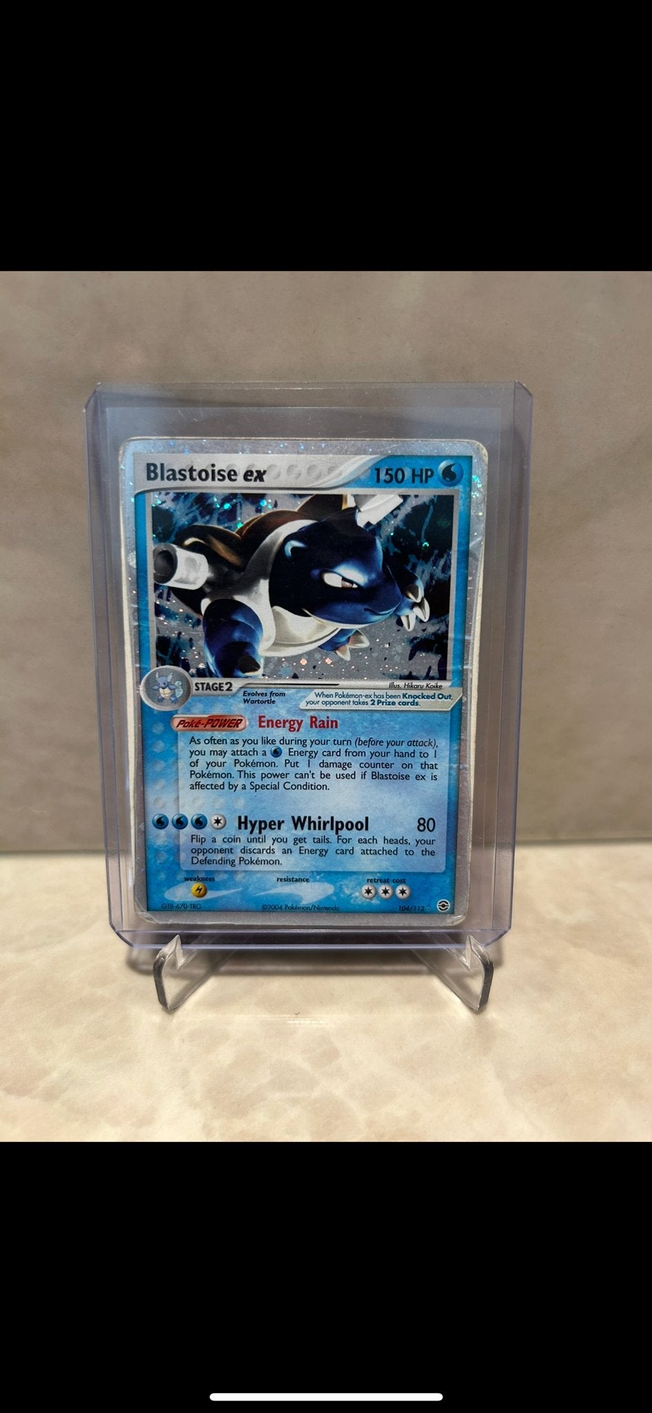 Blastoise ex Pokémon kaart 104 Fire Red Leaf Green, Hobby en Vrije tijd, Ophalen of Verzenden, Zo goed als nieuw, Losse kaart