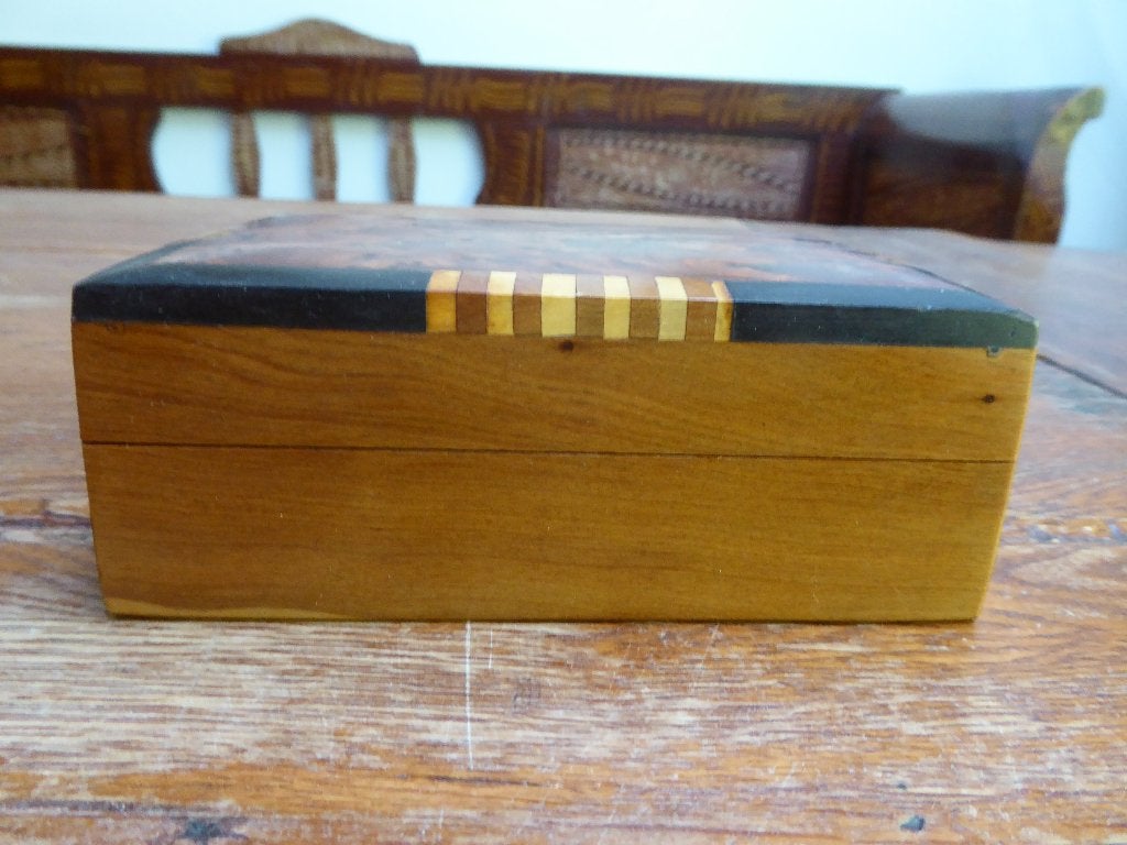 Vintage houten doosje met thuya hout, Ophalen of Verzenden