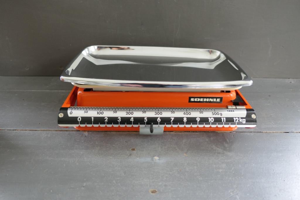 Vintage Soehnle weegschaal 12 kg oranje retro, Verzenden, Overige typen