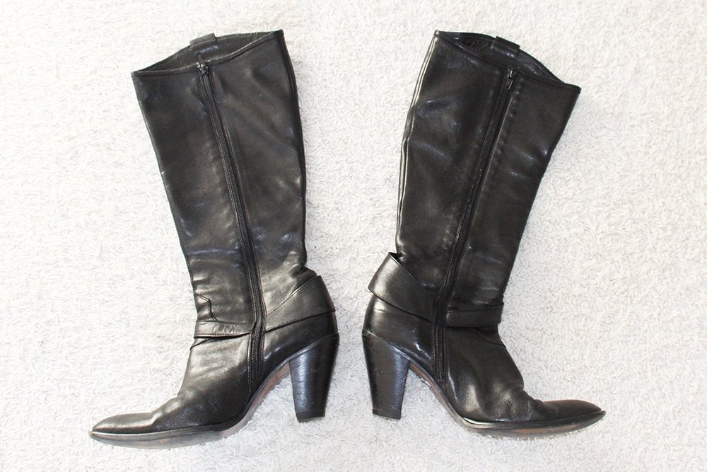 Prachtige Soepele Leren Dames Laarzen (Maat 40) - s8 € 75,-, Hoge laarzen, Zwart, Ophalen of Verzenden, Onbekend