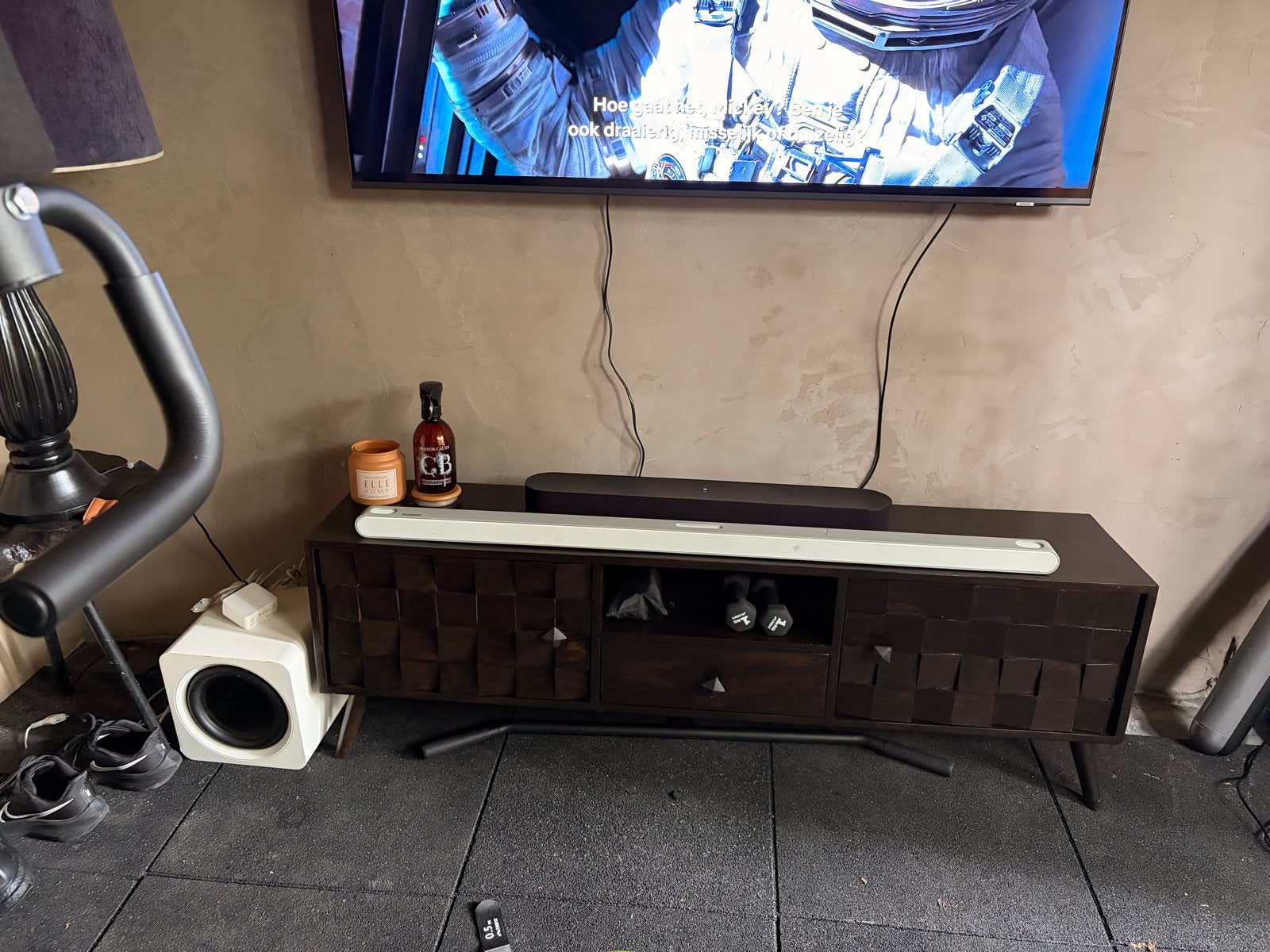 Samsung Ultra Slim Soundbar HW-S801B met subwoofer, Ophalen, Bluetooth, Zo goed als nieuw