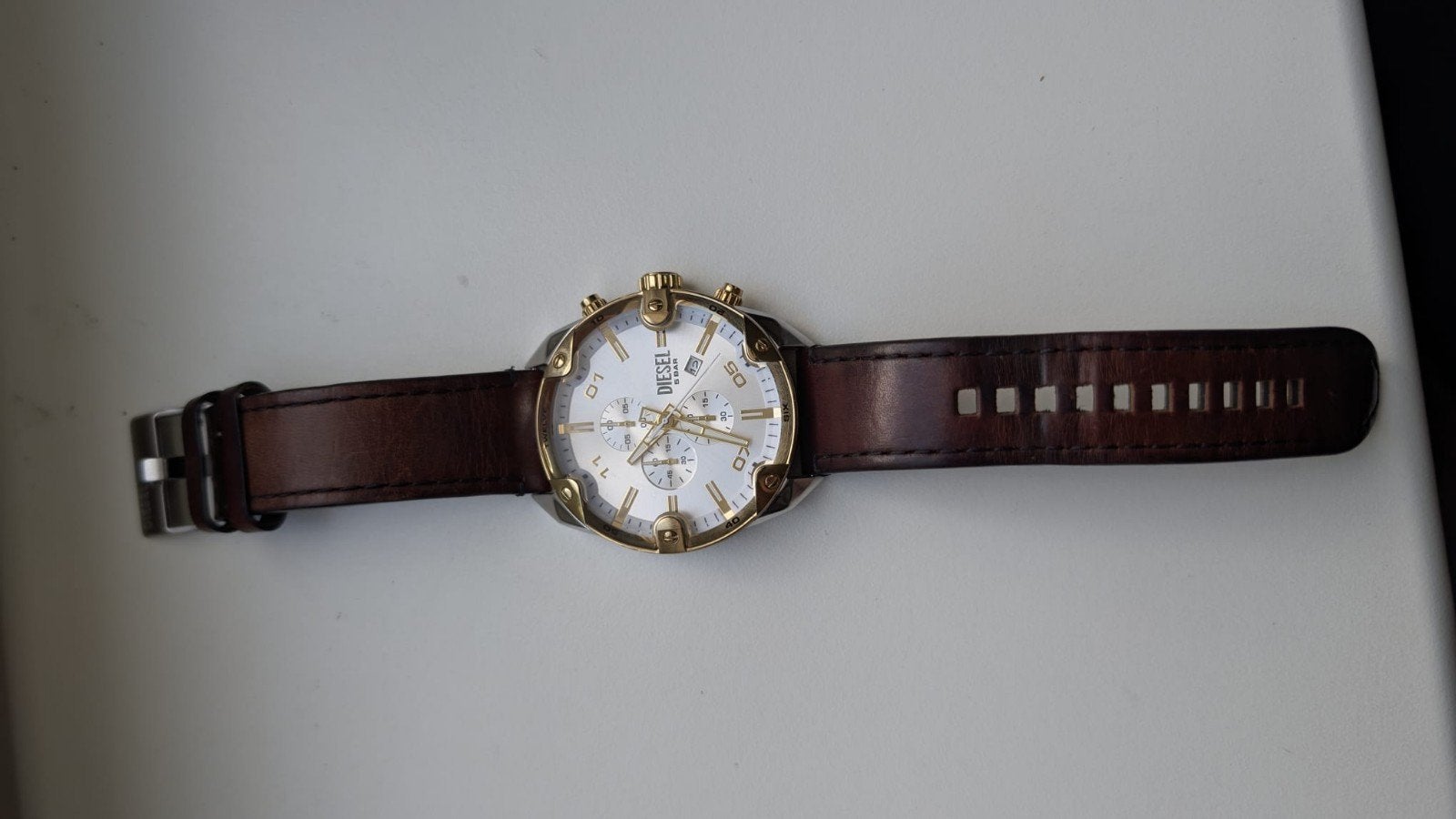 Diesel horloge heren - Chronograaf, Ophalen of Verzenden, Gebruikt, Leer, Overige merken