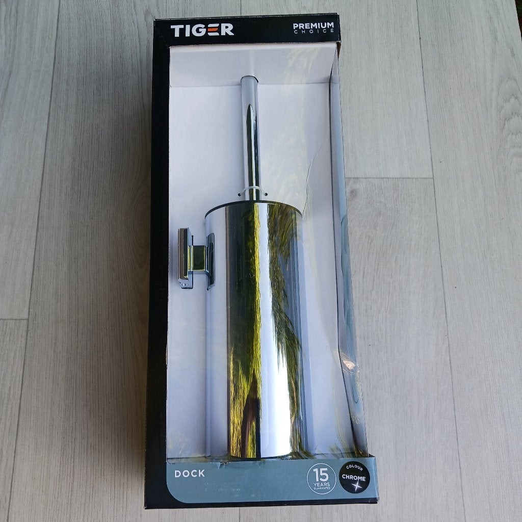 TIGER Dock Toiletborstel Chroom Met Houder, Ophalen of Verzenden, Nieuw, Chroom, Toilet