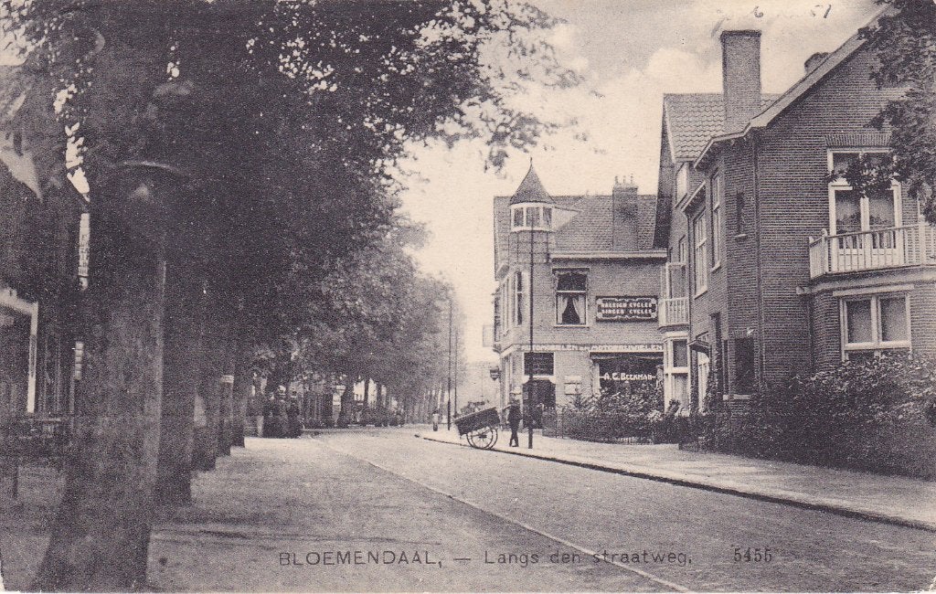 Bloemendaal. Ansichtkaart - Langs den straatweg. **, Verzamelen, Ophalen of Verzenden, Voor 1920, Ongelopen, Noord-Holland