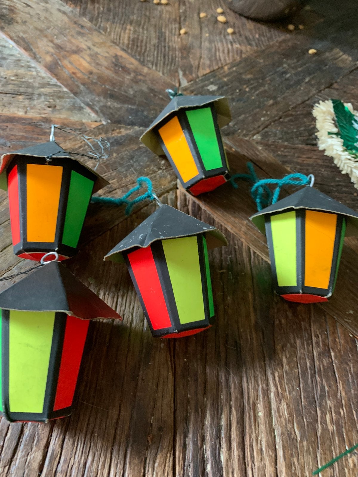 Vintage kerstboom versiering. Lantarens, Diversen, Kerst, T, Ophalen of Verzenden, Zo goed als nieuw, N