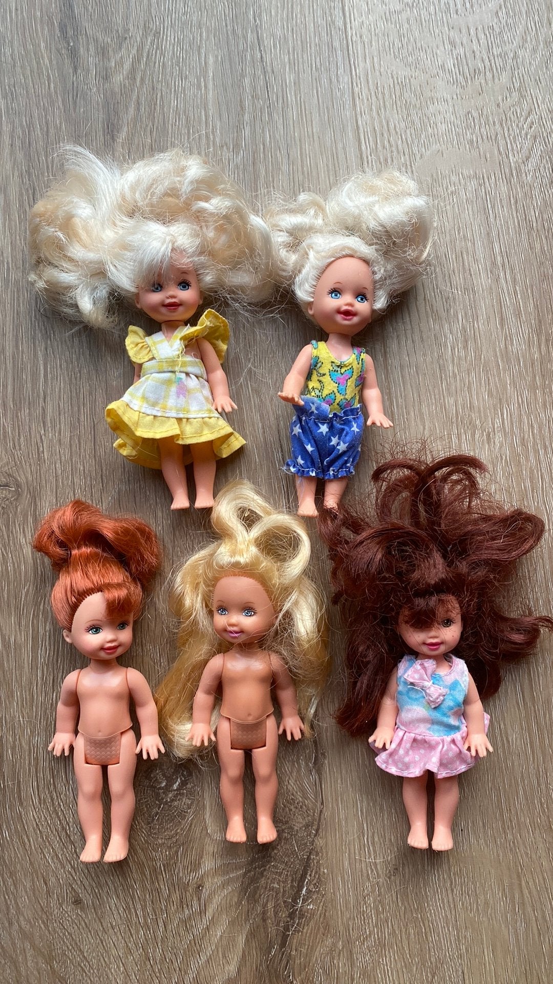 5 Vintage kleine barbies mattel kind kleuter 2 bewegen 1994, Ophalen of Verzenden, Gebruikt, Barbie