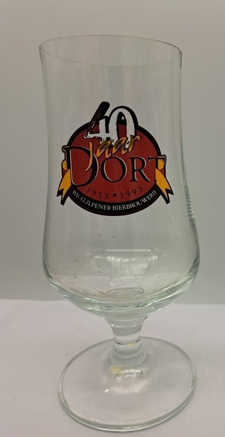 Gulpener Bierglas Dort 40 jaar, Verzamelen, Ophalen of Verzenden, Gebruikt, Glas of Glazen, Gulpener