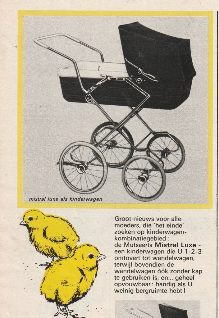 retro reclame 1968 Mutsaerts kinderwagen Mistral Luxe, Verzenden, Overige typen