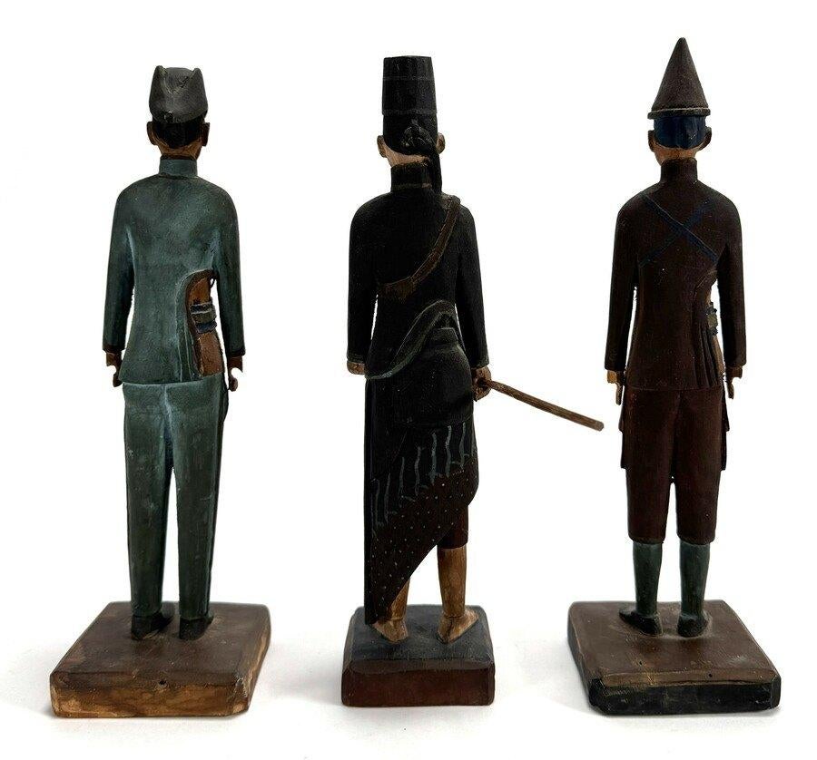 1457. Polychroom houten beelden - Indonesië, ca. 1930, Antiek en Kunst, Ophalen of Verzenden