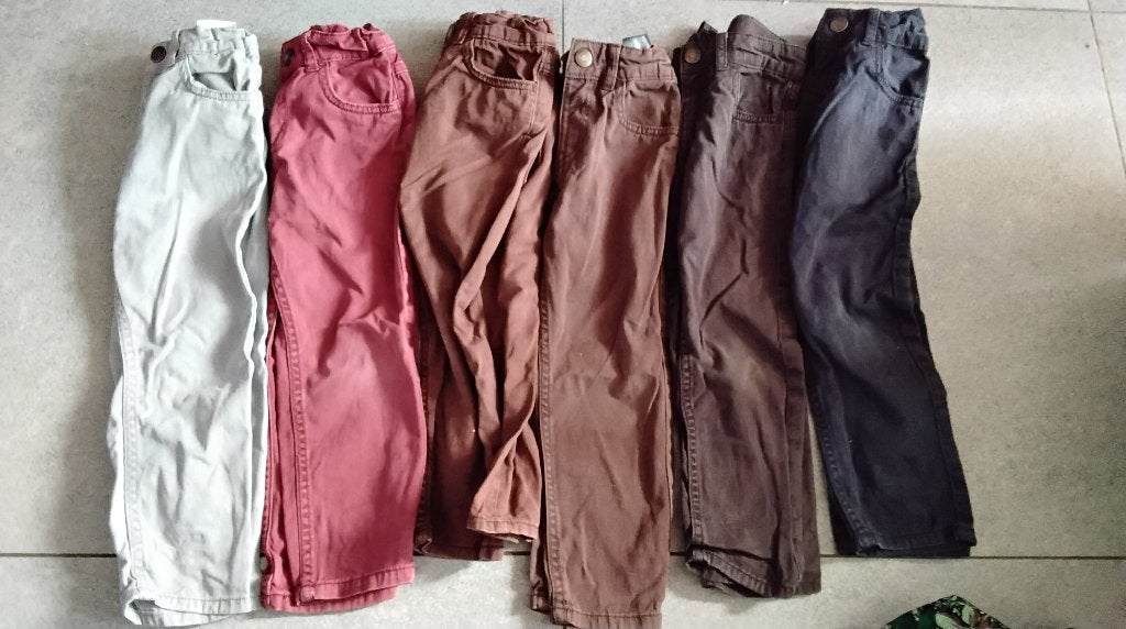 6x H&M broek mt 104 relaxed elastic waist (broekpakket), Gebruikt, H&M, Jongen, Ophalen