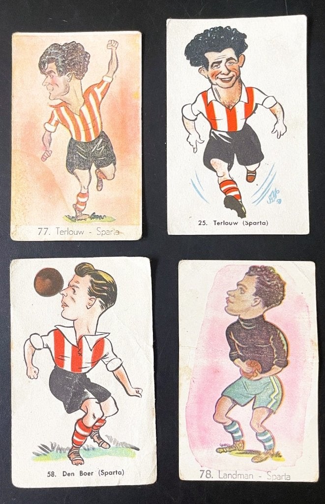SPARTA Rotterdam - 4 oude voetbalplaatjes - 1950's, Verzenden, Gebruikt, Sparta, Poster, Plaatje of Sticker