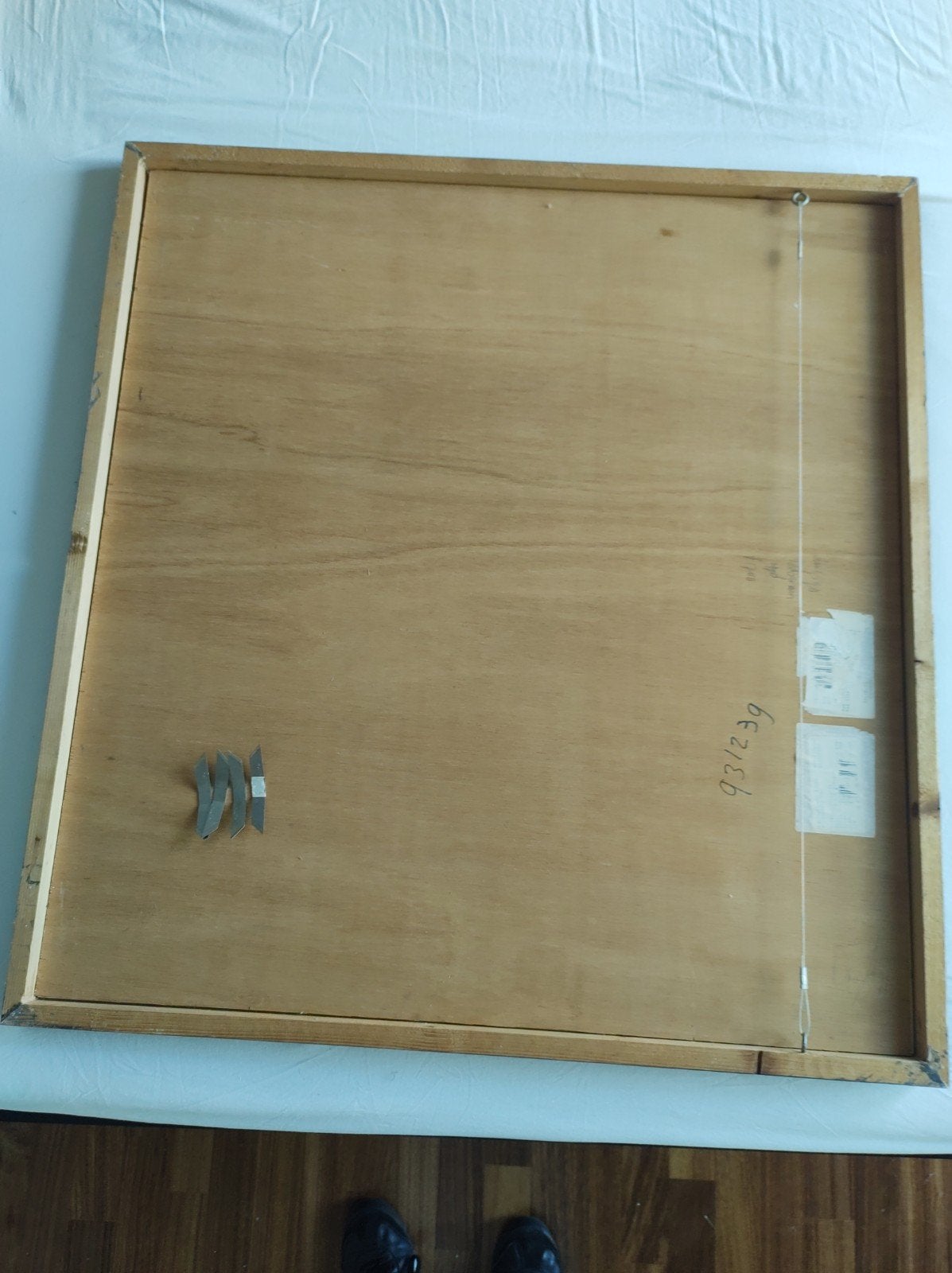 Houten lijst met zwaar glas en gebruikerssporen, Ophalen, Bruin, Gebruikt, Fotolijst