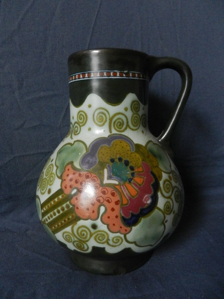 Plateel kan bierpul decor Poppy Arnhemse Fayencefabriek h 20, Ophalen of Verzenden